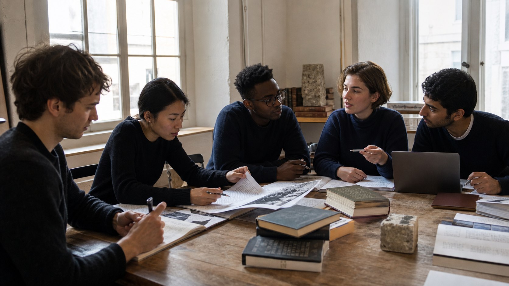 People working together around a table